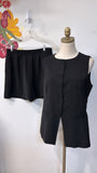 Zesica 2pc Black Top + Shorts, L