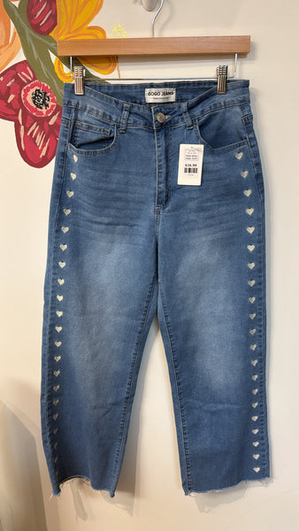 Gogo Jeans Embroidered Hearts Jeans, 5/27