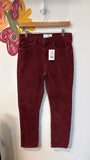 Gap Burgundy Corduroy Slim High Rise Jeans, 4