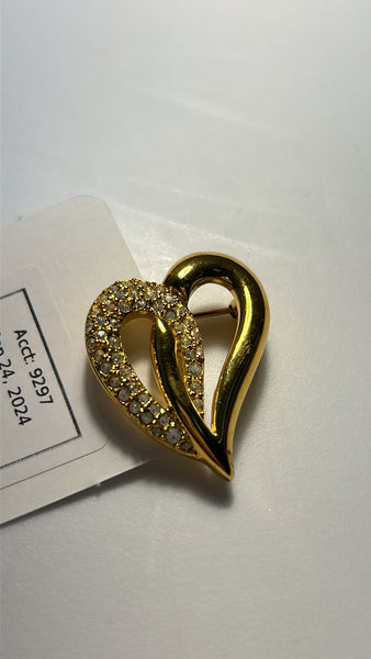 Napier Gold Heart Brooch