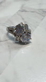 Sterling Silver White CZ 5.55CTW Toi et Moi Ring, 10