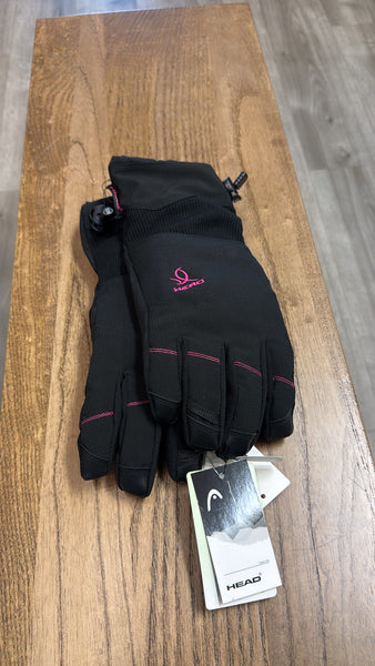 New Head Black/Pink Ski Gloves, L