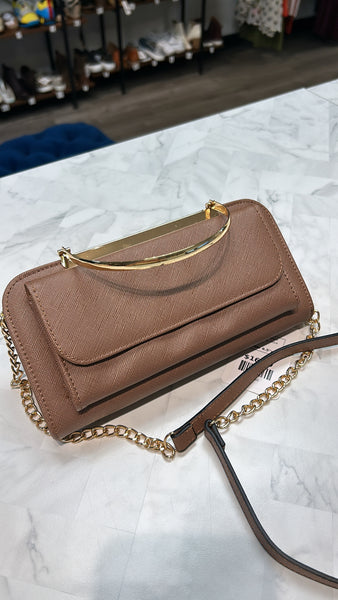 Brown Crossbody Bag, 8.5"x4"