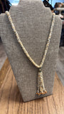 Beaded Cream Necklace, 32"-34"