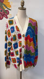 Farm Rio Oversized Mixed Textures Crochet Cardigan, XS (retail $255)