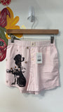Lyre Bird Pink Stripe Shorts, XXS