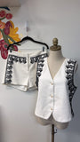 Studio 2pc Strut & Bold White Top + Shorts, M