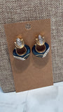 Green/Gold Enamel Earrings
