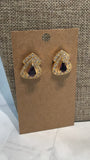 Vintage Roman Gold with Purple Stones Earrings