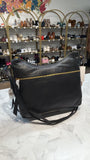New Margot Black Leather Crossbody Bag, 12"x9"