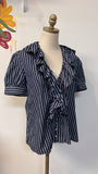 Lauren Ralph Lauren Blue Stripe 100% Cotton Top, 12
