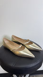 Stuart Weitzman Gold Emilia Mary Jane Flats, 7.5 (retail $395)