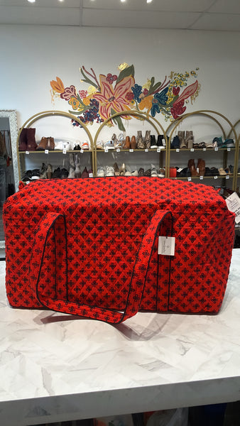 New Vera Bradley Red/Black Concerto Large Duffel Bag Carry-on, 21"x11"