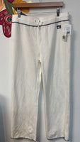 New Tommy Hilfiger White/Ivory Athletic Pants, L