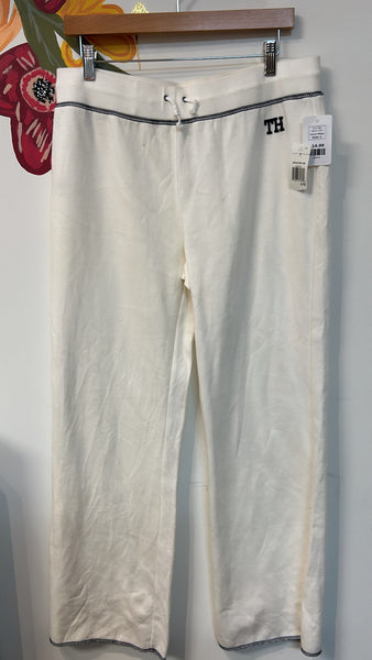 New Tommy Hilfiger White/Ivory Athletic Pants, L