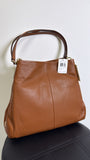 New Coach Brown Leather Phoebe Crossbody Bag, 12"x11"