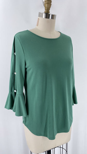 New Green Envelope Split Sleeve Top, S