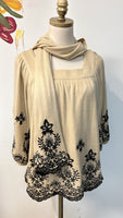 Hazel Tan Top with Scarf, S