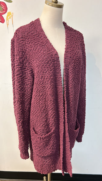 Zenana Purple Cardigan, XL