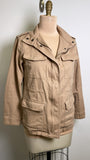 Khaki Jacket Zip Front , S