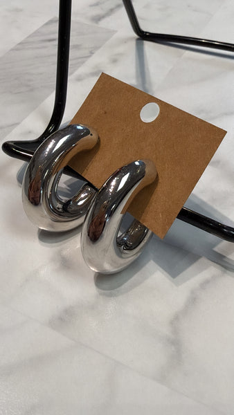 Silver Hoop  Earrings