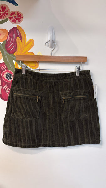 Mi Ami Green Corduroy Skirt, L