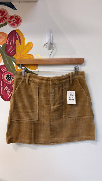 Doll Brown Corduroy Mini Skirt, M