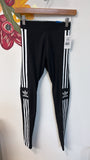 New Adidas Black Trefoil Leggings, XS