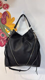 Rebecca Minkoff Black Leather Crossbody Bag, 14"x14"