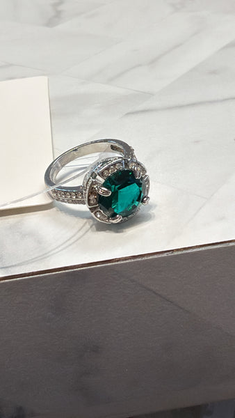 Ring Silver/Green , 6