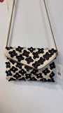 Henri Bendel Black/Cream Crossbody Clutch, 11"x8.25"