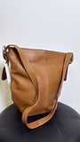 Tig & Co Brown Genuine Leather Shoulder Bag, 11"x11"
