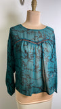 Lucky Brand Green Sheer Top, S