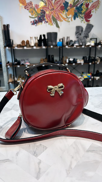 BeiBaoBao Red Round Crossbody Bag 7”