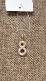 "8" Gold CZ Pendant