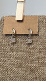 “38” Silver Huggie Hoop Earrings