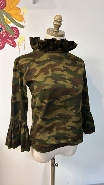 Elizabeth Wilson Camo  Top, XS (retail $88)