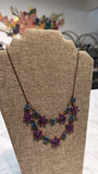 Purple Glass Necklace, 14"-16"