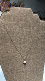 Sterling Silver Pearl Cat Necklace, 16"