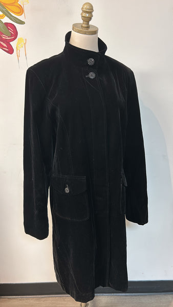 Gallery Black Velvet Jacket, L