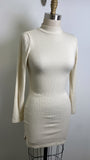 BB Dakota Cream Fitted Mock Neck Dress, XS