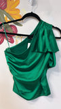 New Express Green One Shoulder Top, XS