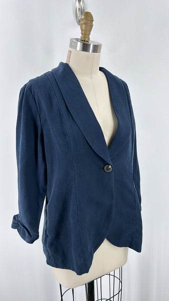 Soft Surroundings Blue Tencel/Linen Jacket, L