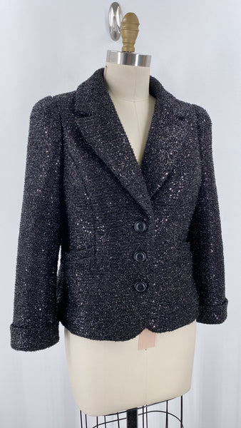 Boden Black Sequin Jacket, 8