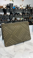 Michael Kors Green Large Wristlet, 9.5"x6.5"