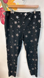 Cato Black Star Print Athletic Leggings, XL