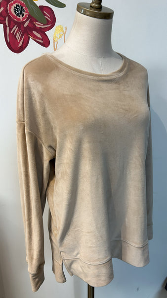 32 Degree Tan Velour Top, XS