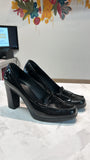 Prada Black Patent Leather Block Heel, 39.5 (9.5)