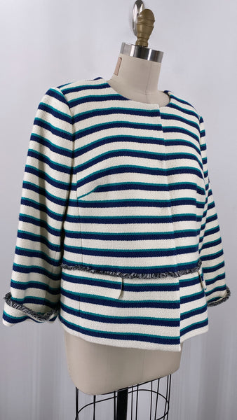 Talbots Navy Stripe Jacket, 16 Petite