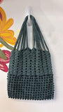 Free People Green Crochet Handbag, 10"x10"